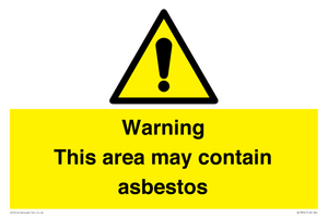 Warning This area may contain asbestos